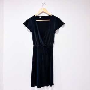 SEE YOU MONDAY Black wrap ribbed dress